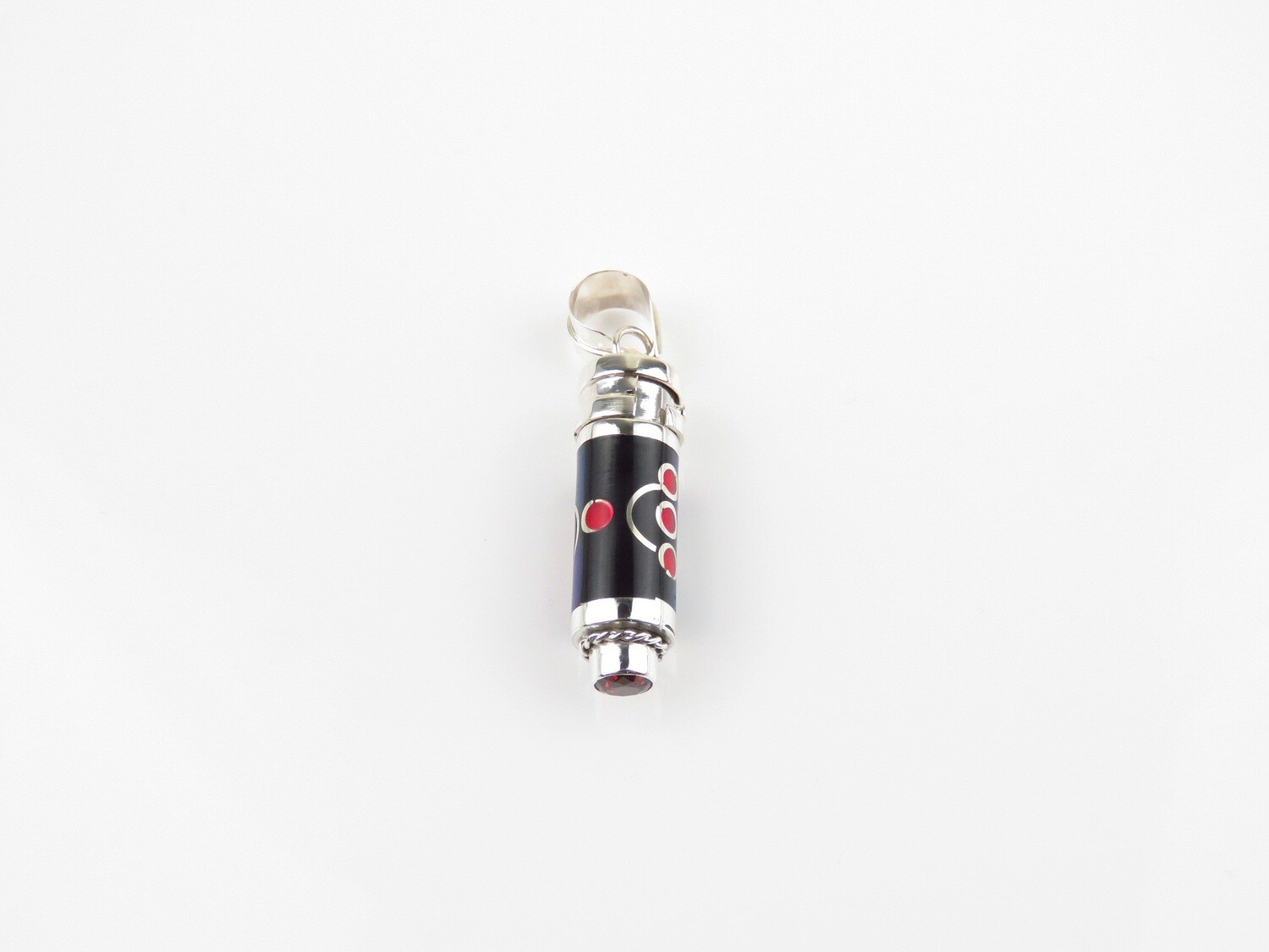 Sterling Silver, Garnet, Perfume Bottle, Cremation Pendant PP-649