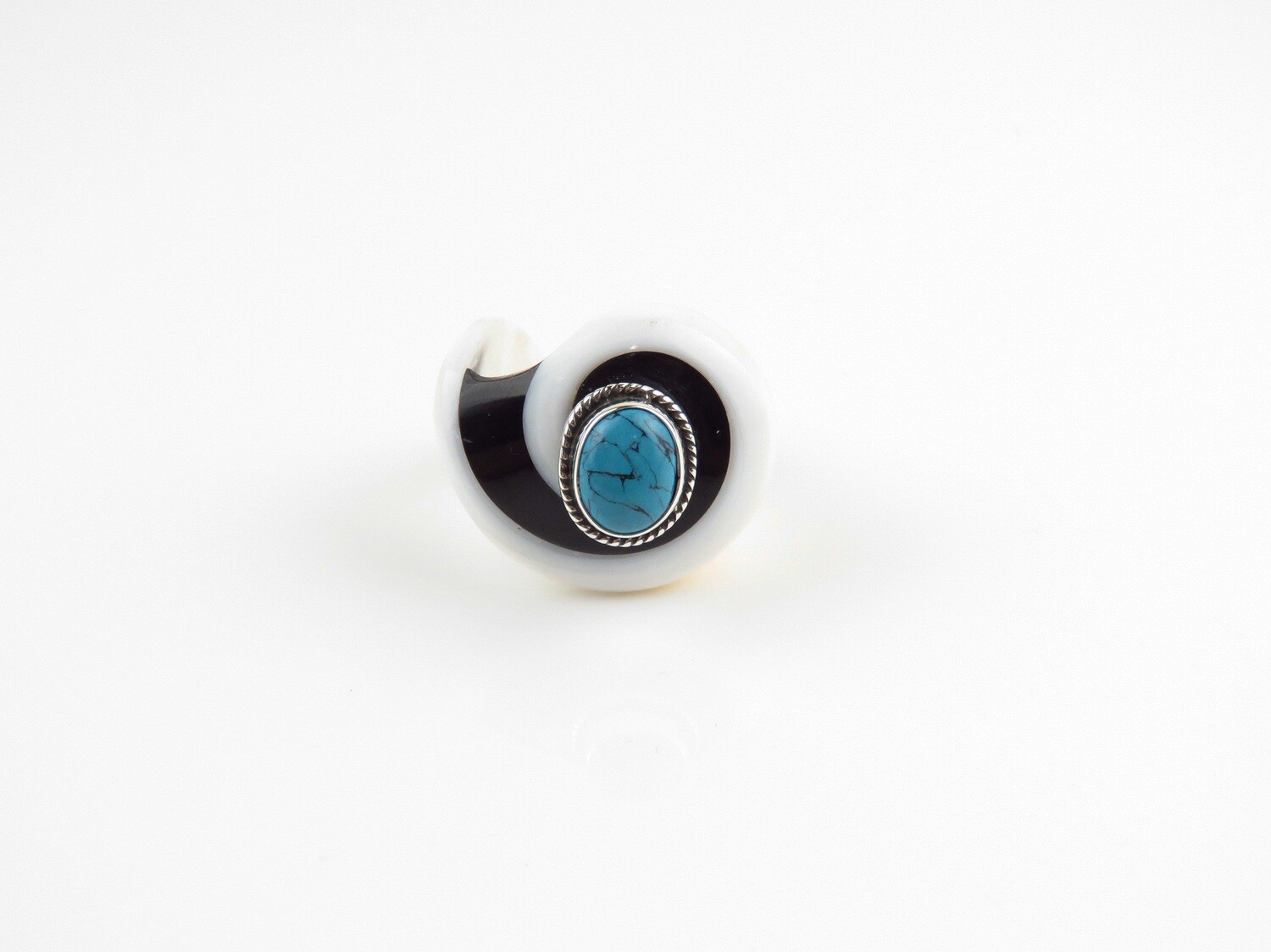 Sterling Silver, Turquoise, Shell Ring SSR-124