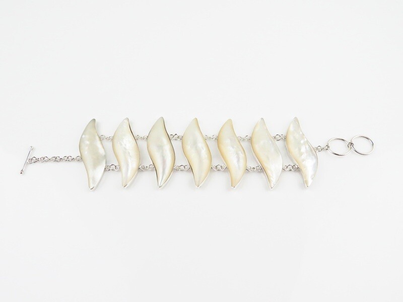 Sterling Silver, Mop Shell Bracelet SSB-105