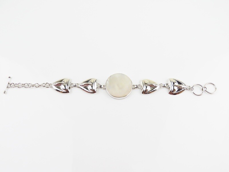 Sterling Silver, Face, Mop Shell, Bracelet SSB-106