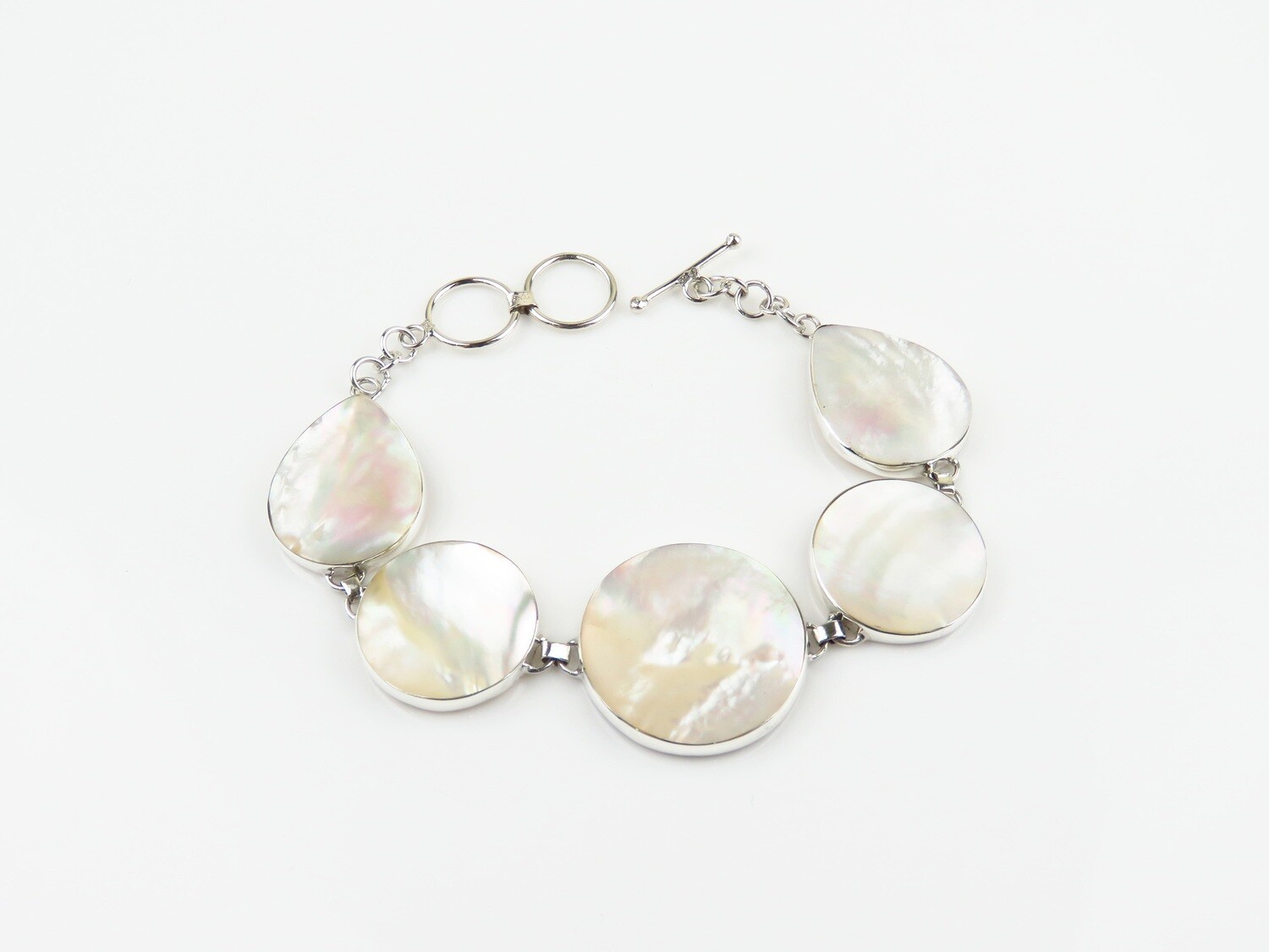 Sterling Silver, Mop Shell Bracelet SSB-107