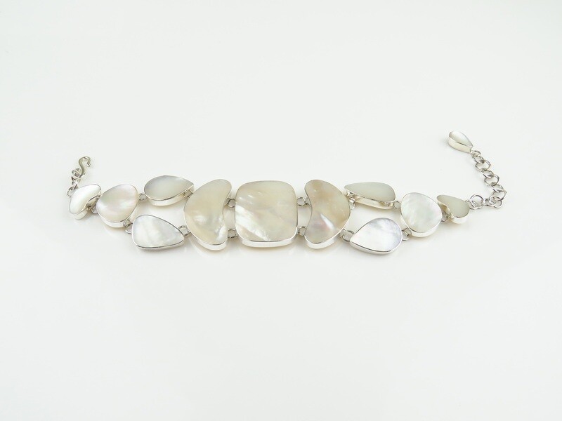 Sterling Silver, Mop Shell Bracelet SSB-109