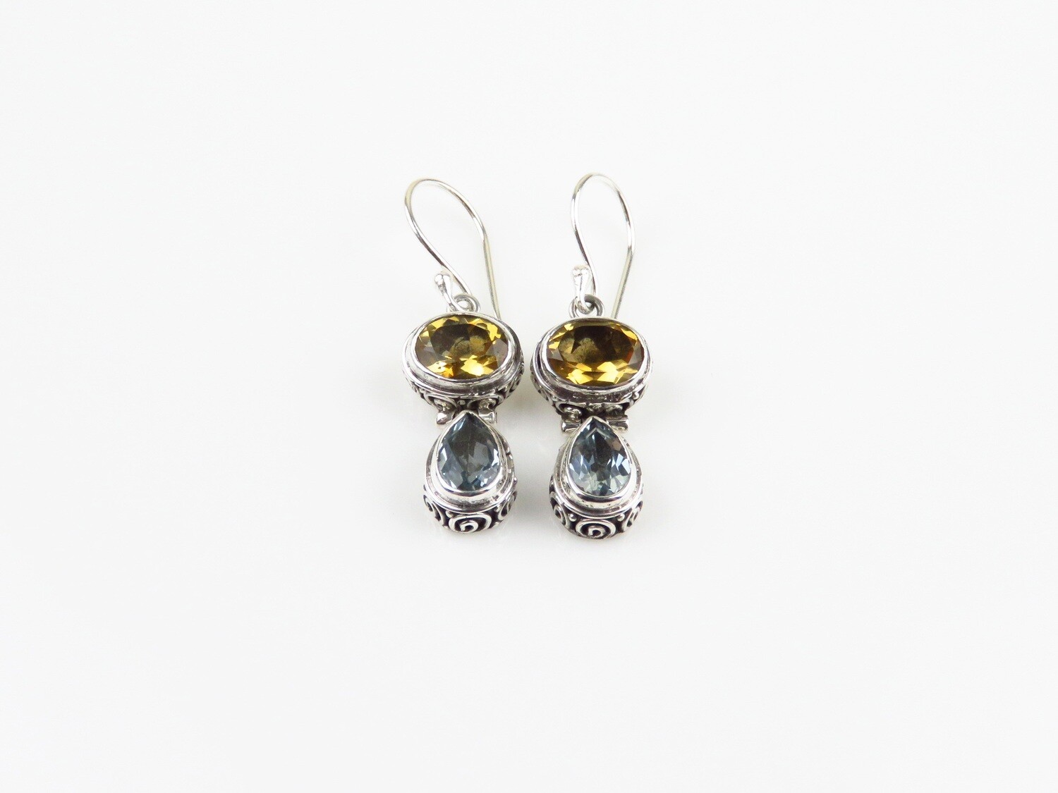 Sterling Silver, Mixed Gemstone, Dangle Earrings ER-1175