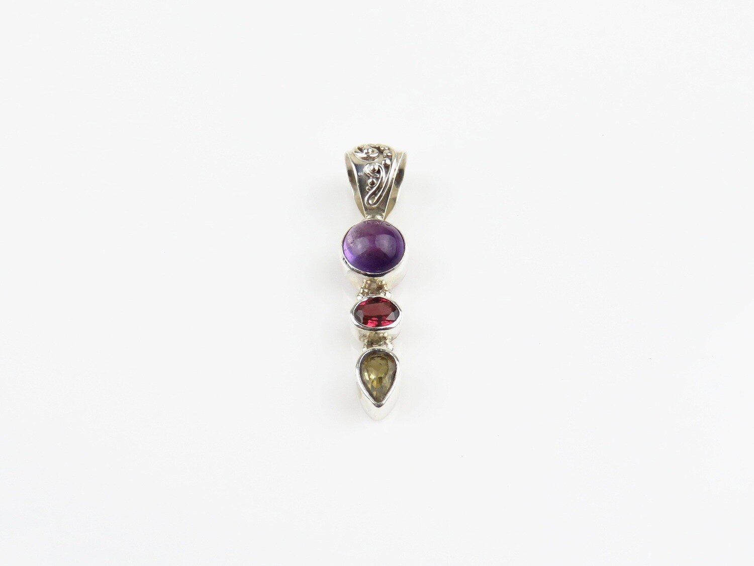 Sterling Silver, Multi Stones, Gemstone Pendant SP-1259