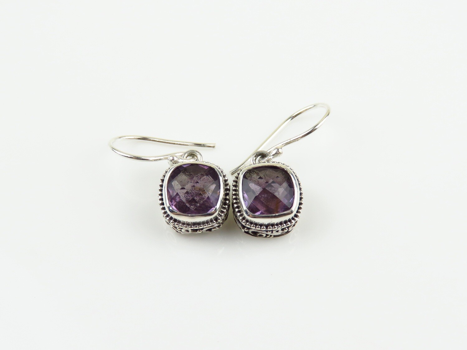 Sterling Silver, Amethyst, Gemstone Earrings ER-1178