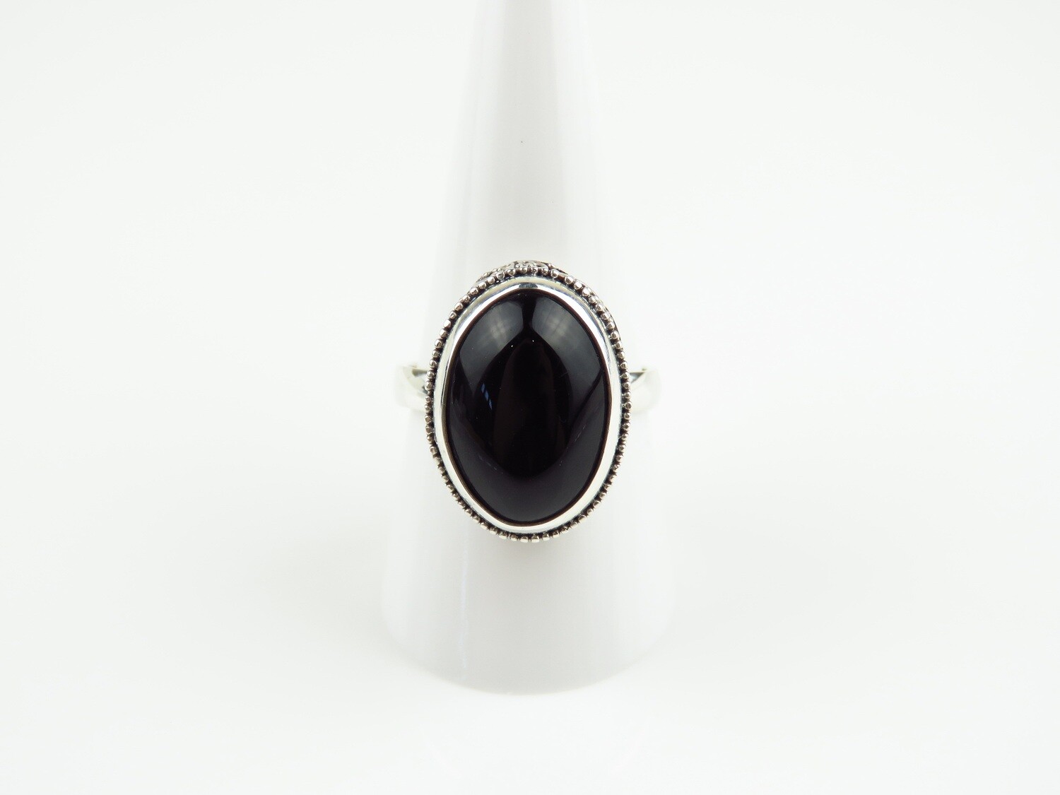 Sterling Silver, Black Onyx, Gemstone Ring RI-1189