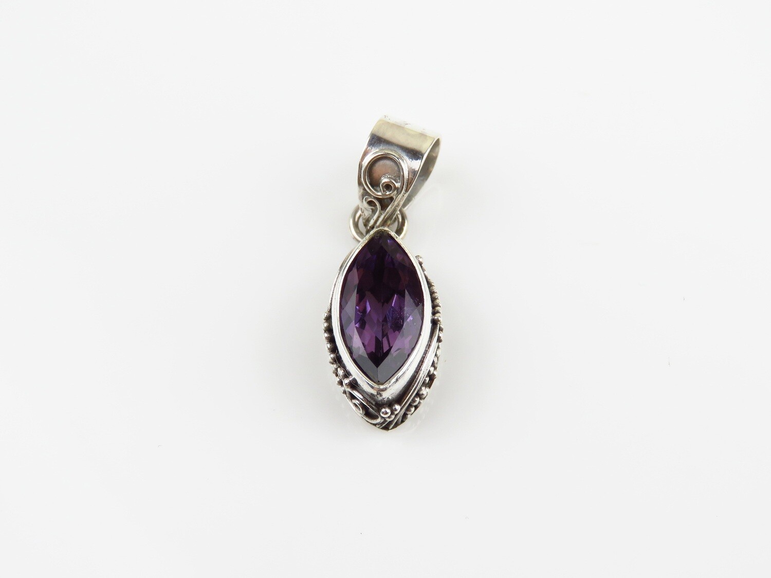 Sterling Silver, Amethyst, Marquise Shape Pendant SP-1261