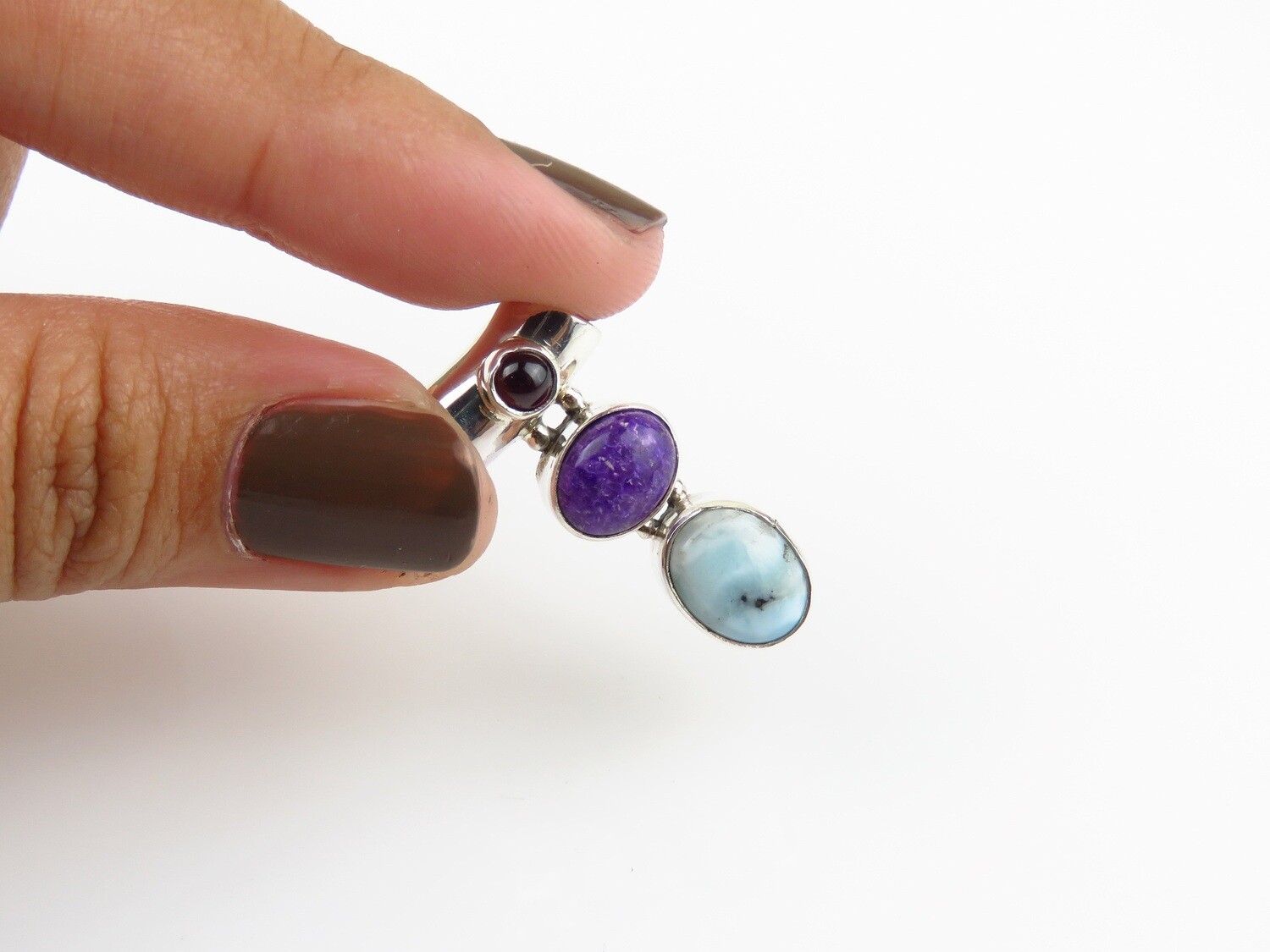 Sterling Silver, Multi Stones, Gemstone Pendant SP-1262