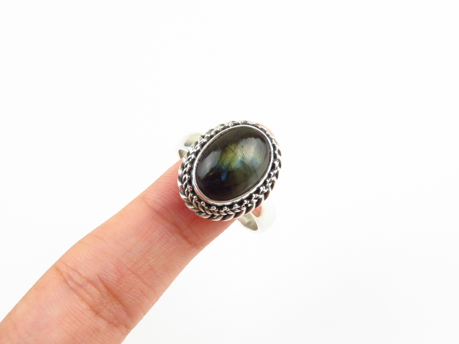 Sterling Silver, Labradorite, Gemstone Ring RI-1187