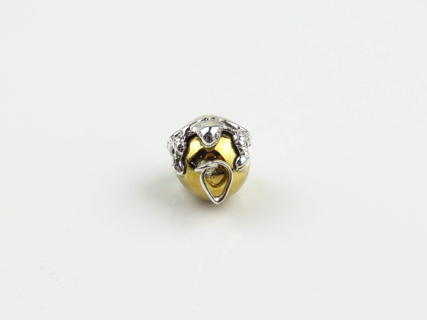 Sterling Silver, Gold Colour, Turtle, Chime Ball Pendant CH-465