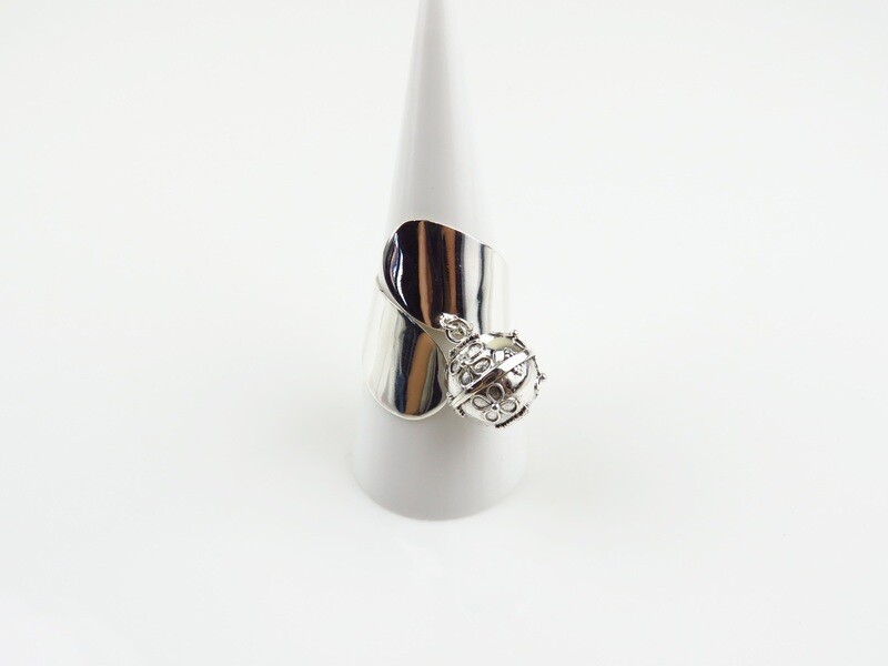 Sterling Silver, Free Size, Chime Ball Ring CBR-105