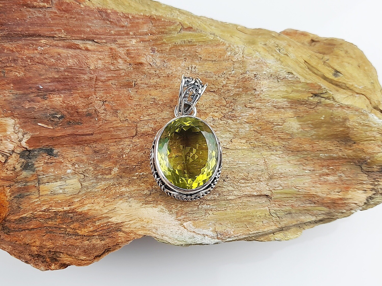 Sterling silver, Citrine, Gemstone pendant