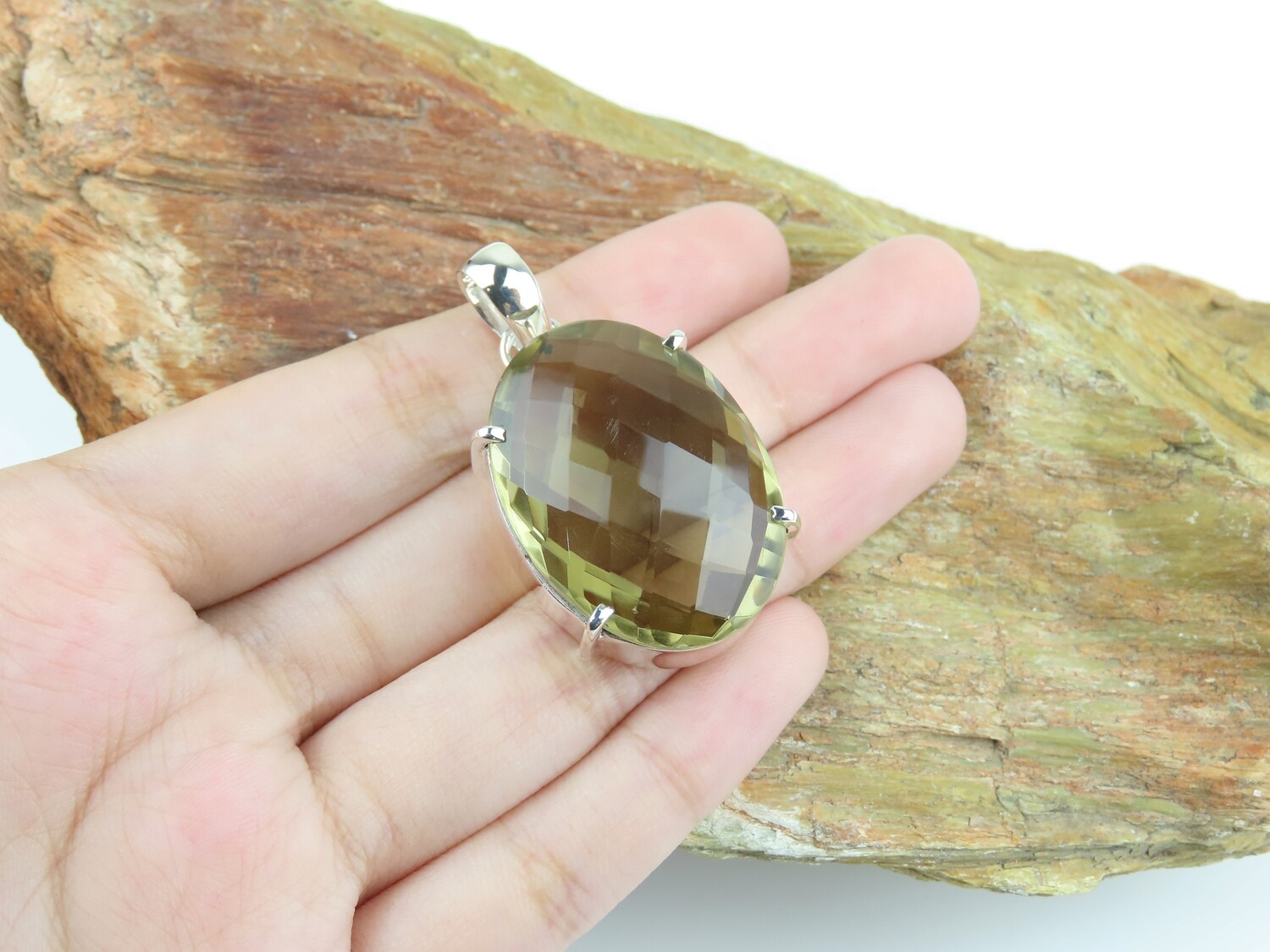 Sterling silver, Citrine, Gemstone pendant