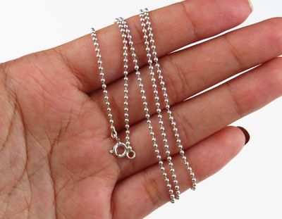 Sterling Silver Bead Chain 24 inches  BC_128J