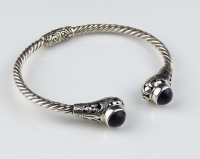 Sterling Silver Sugilite Gemstone Bangle Bracelet BBB_251J