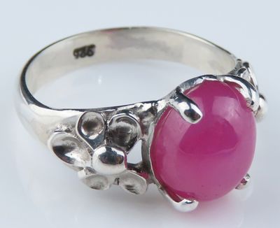 Sterling Silver Ruby Gemstone Ring  BR-1244J