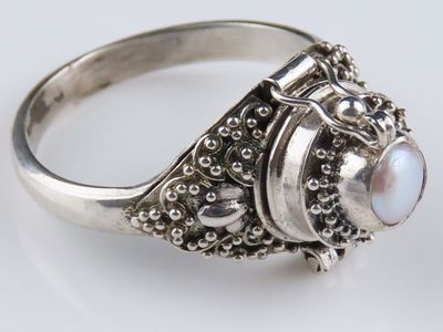 Sterling Silver Pearl Locket Ring BR_1260J