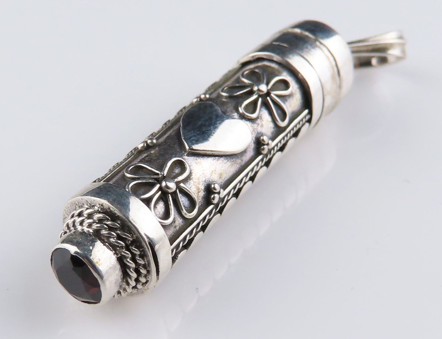 Sterling Silver Garnet Gemstone Cremation Bottle BGP_1079J