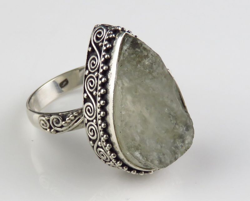 Sterling Silver Dessert Glass Gemston Ring BR_1261J