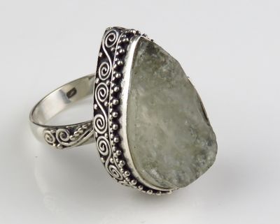 Sterling Silver Dessert Glass Gemston Ring BR_1261J