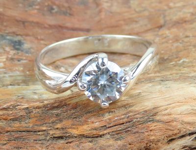 Sterling silver, Moissanite, Gemstone ring R_1225