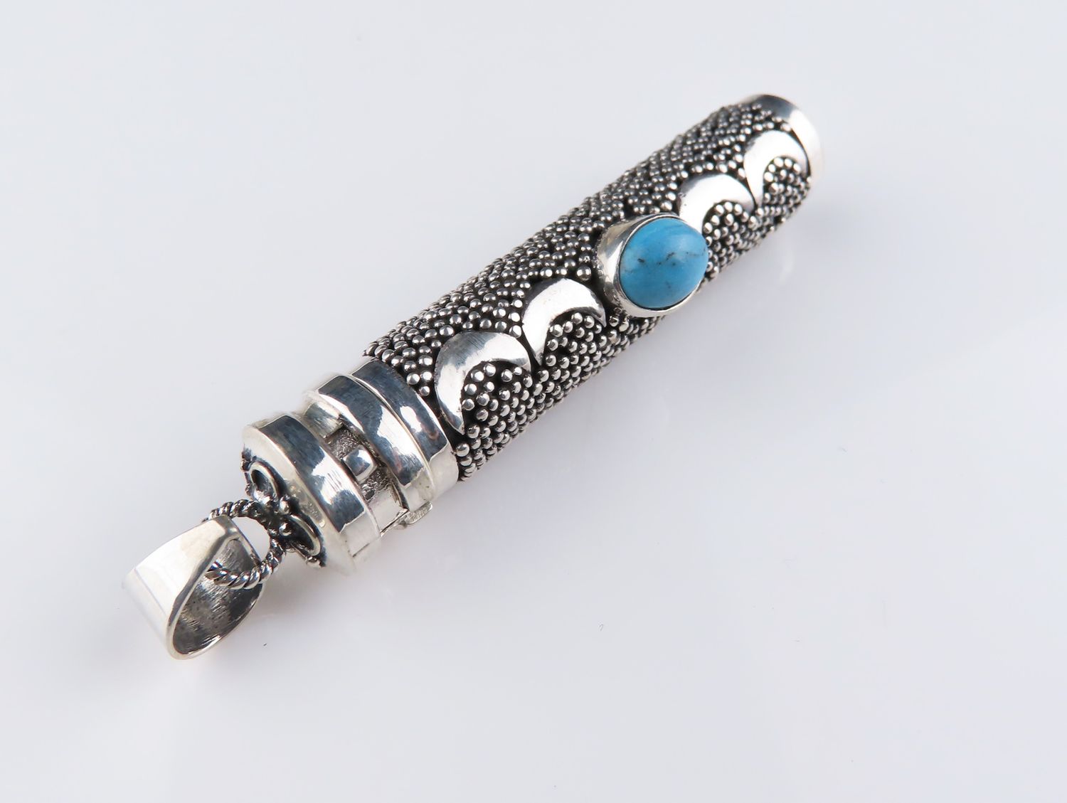 Sterling Silver Turquoise Gemstone Perfume Pendant BGP_1083J