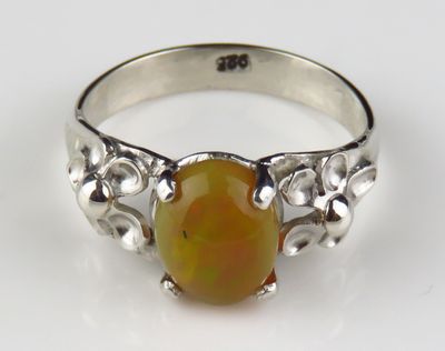 Sterling Silver Opal Gemstone Ring BR-1268J