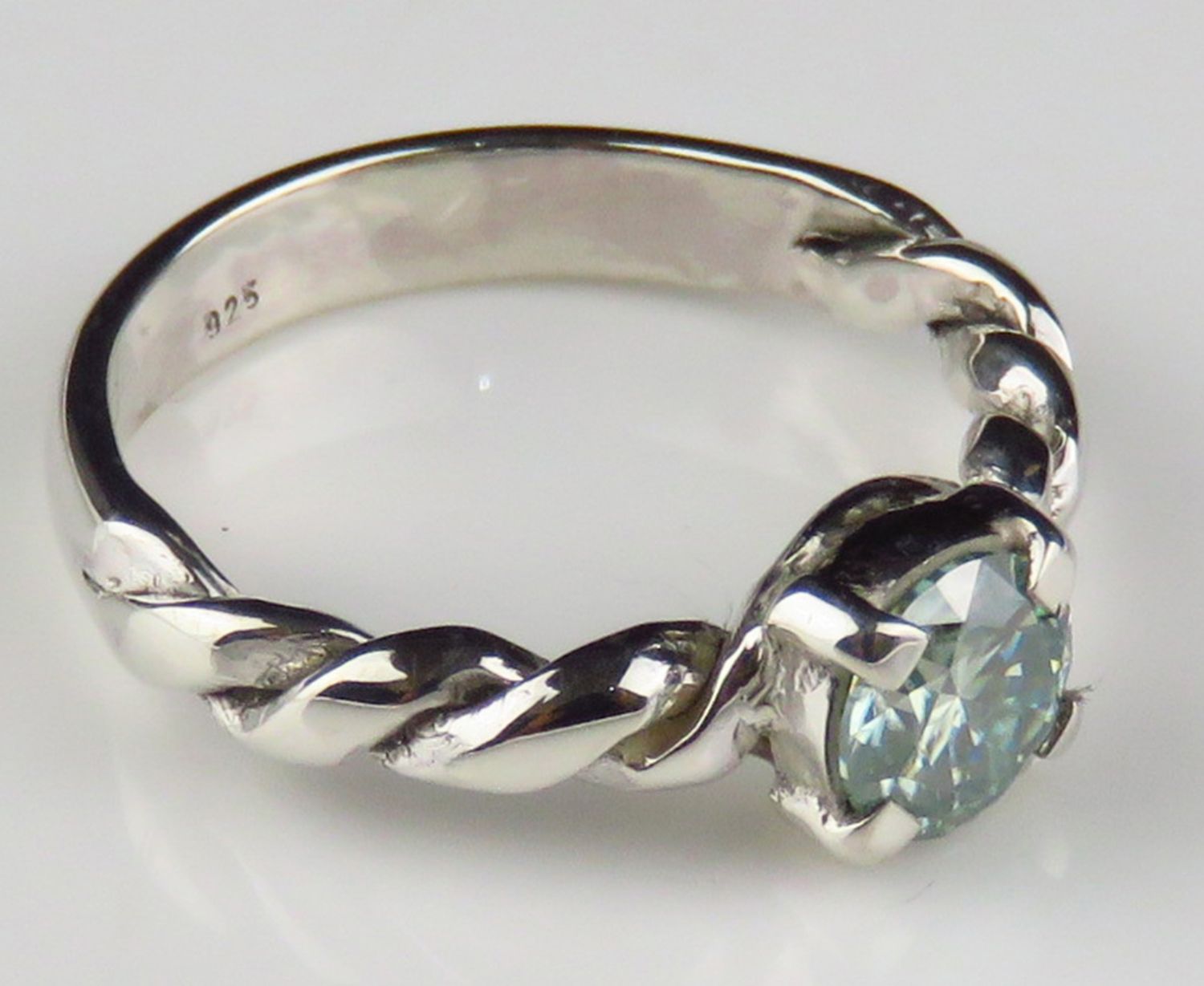 Sterling Silver Moissanite Gemstone Ring BR-1269J