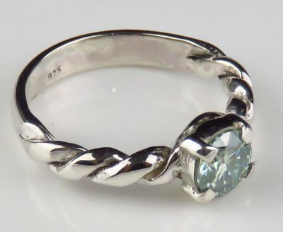 Sterling Silver Moissanite Gemstone Ring BR-1269J