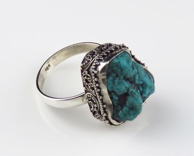 Sterling Silver Turquoise Gemstone Ring BR-449J