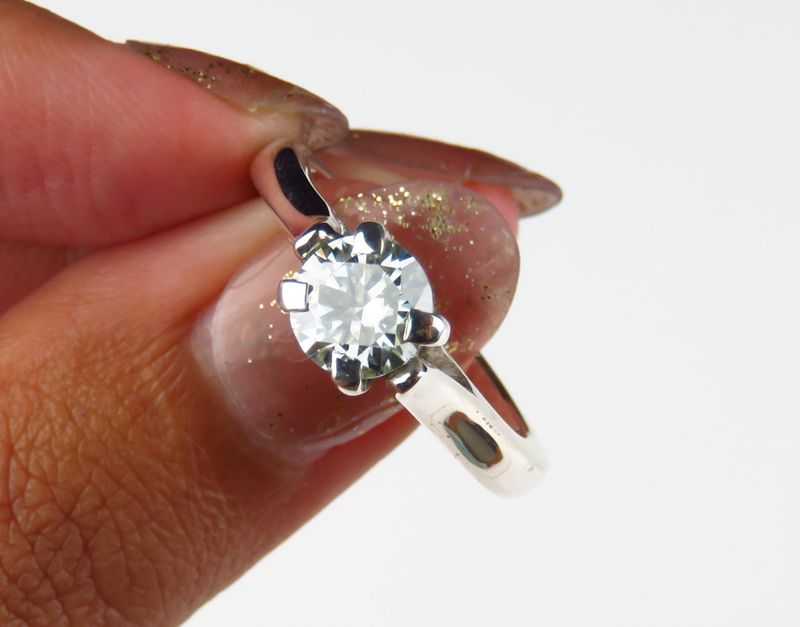 Sterling Silver Moissanite Gemstone Ring BR-1270J