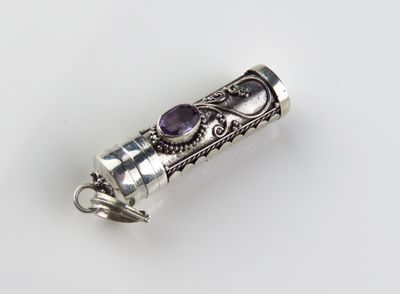 Sterling Silver Amethyst Gemstone Cremation Bottle BGP-1095J