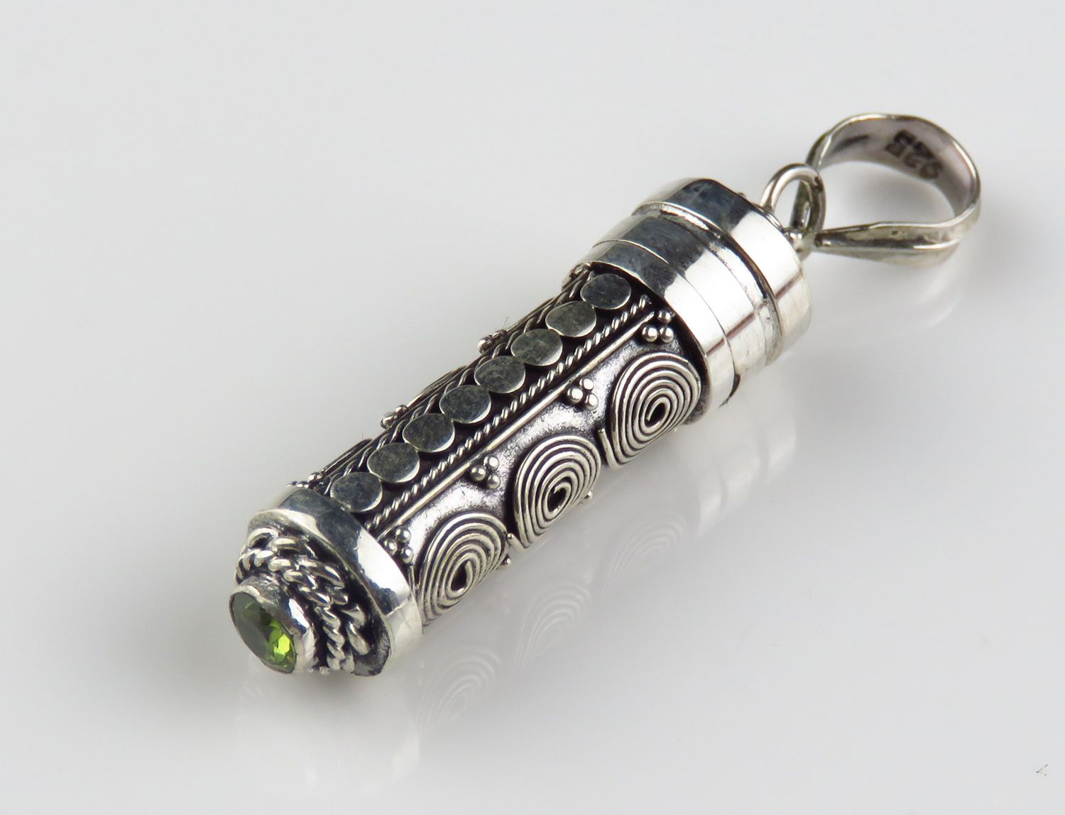 Sterling Silver Peridot Gemstone Cremation Bottle BGP-1094J