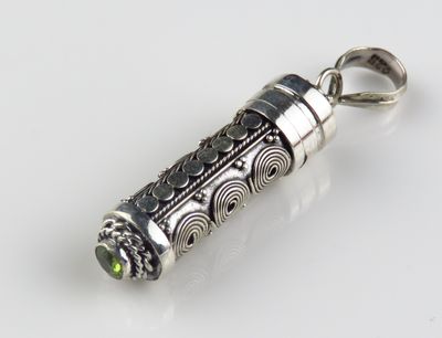 Sterling Silver Peridot Gemstone Cremation Bottle BGP-1094J