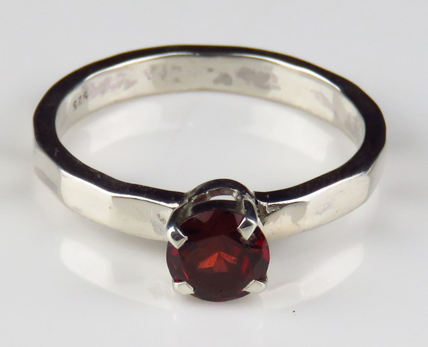 Sterling Silver Garnet Gemstone Ring BR-1271J