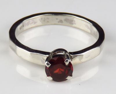 Sterling Silver Garnet Gemstone Ring BR-1271J