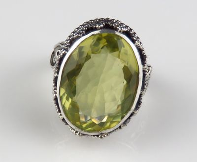 Sterling Silver Lemon quartz Gemstone Ring BR-1272J
