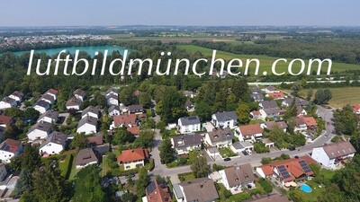 Luftbildfoto, Luftaufnahme, Luftbild, Foto mit Drohne, Groebenzell, Foto von oben, Wohngebiet, Olchinger See,