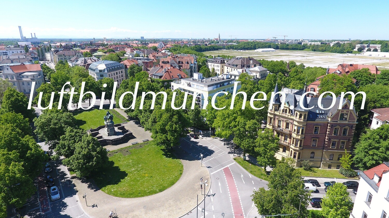 Luftbildfoto, Luftaufnahme, Luftbild, Foto mit Drohne, München, Foto von oben, Innenstadt, Altstadt, Kaiser Ludwig Platz, Beethovenstrasse, Theresienwiese, Wohngebiet, Isarvorstadt, Klinikviertel,