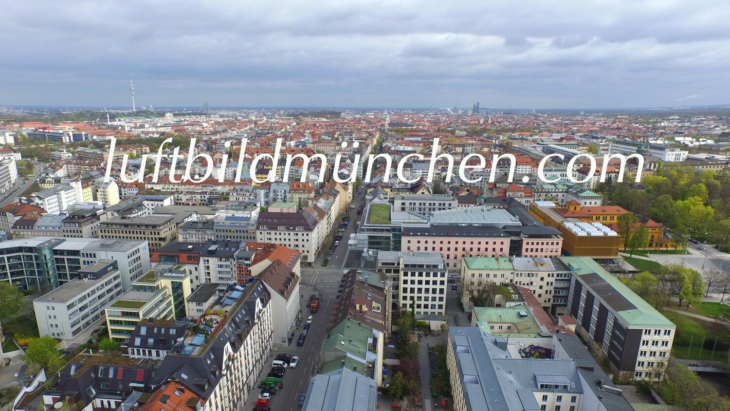 Luftbildfoto, Luftaufnahme, Luftbild, Foto mit Drohne, München, Foto von oben, Innenstadt, Bürogebäude, Wohngebiet, Augustenstrasse, Briennerstrasse