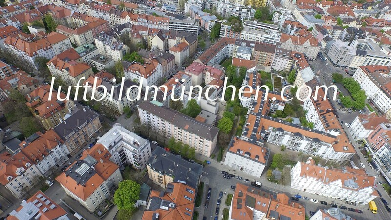 Luftbildfoto, Luftaufnahme, Luftbild, Foto mit Drohne, München, Foto von oben, Schwabing, Bauerstrasse, Kurfürstenplatz, Wohngebiet,