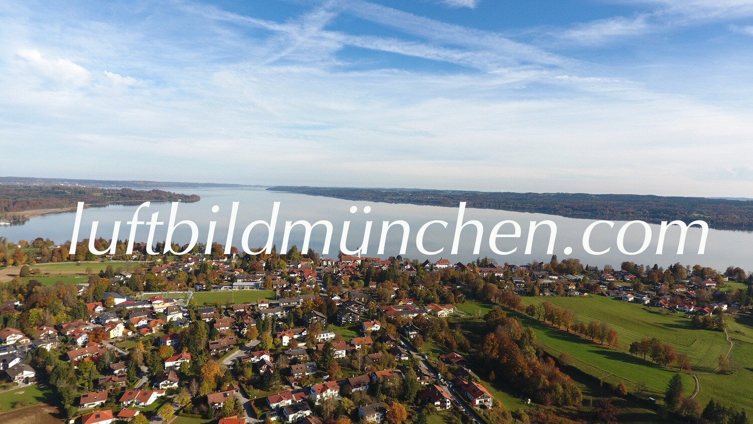 Luftbildfoto, Luftaufnahme, Luftbild, Foto mit Drohne, München, Foto von oben, Starnberger See, Seeshaupt, Bayern, Oberbayern, Dorf, Voralpenland,