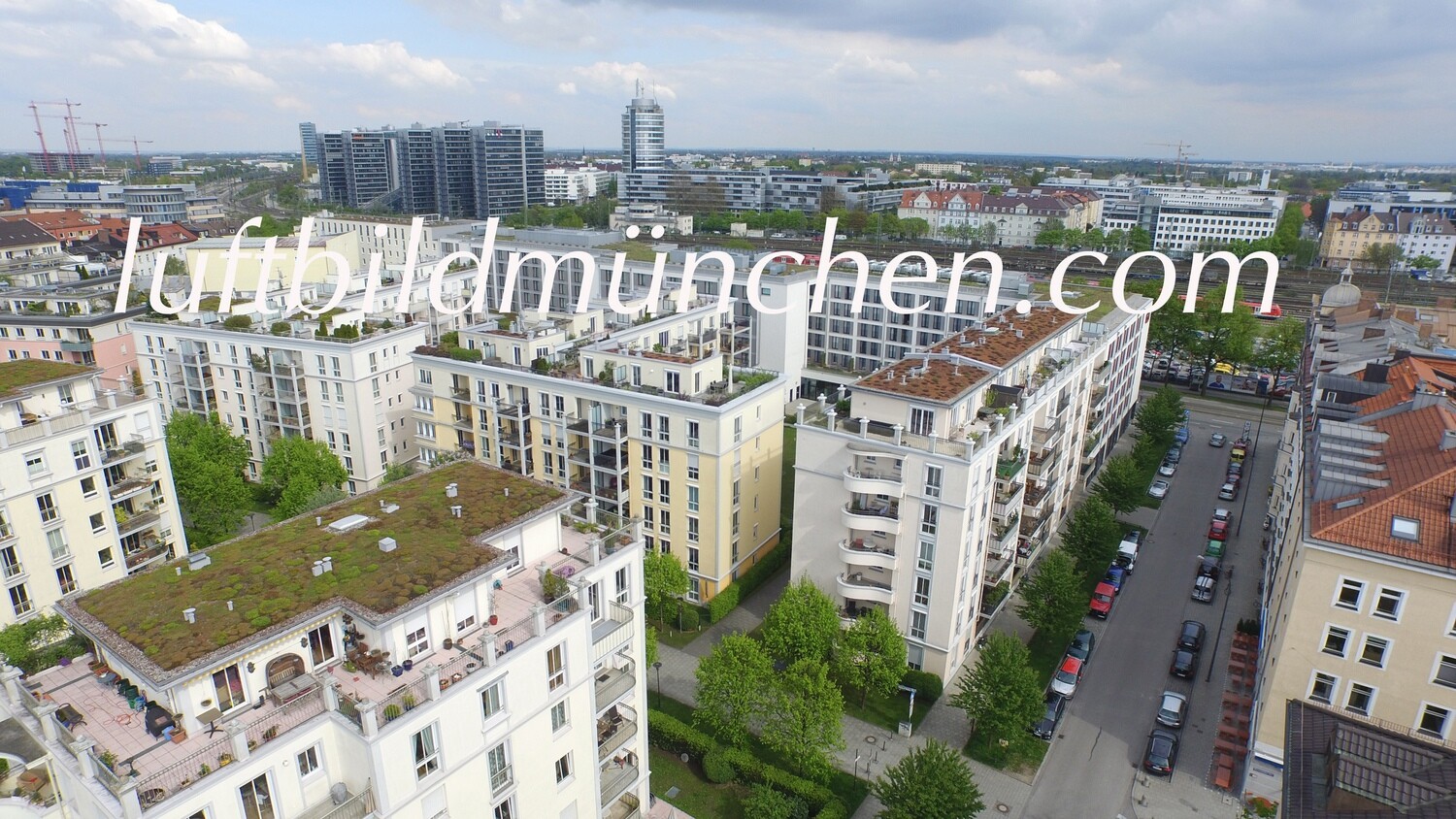 Luftbildfoto, Luftaufnahme, Luftbild, Foto mit Drohne, München, Foto von oben, Wohngebiet, Haidhausen, Ostbahnhof,