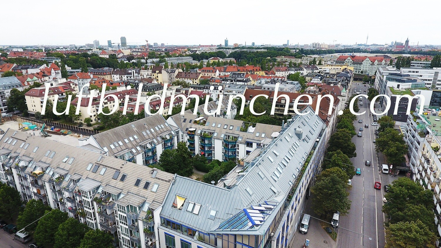 Luftbildfoto, Luftaufnahme, Luftbild, Foto mit Drohne, München, Foto von oben, Wohngebiet, Innenstadt, Isarvorstadt, Implerstrasse,