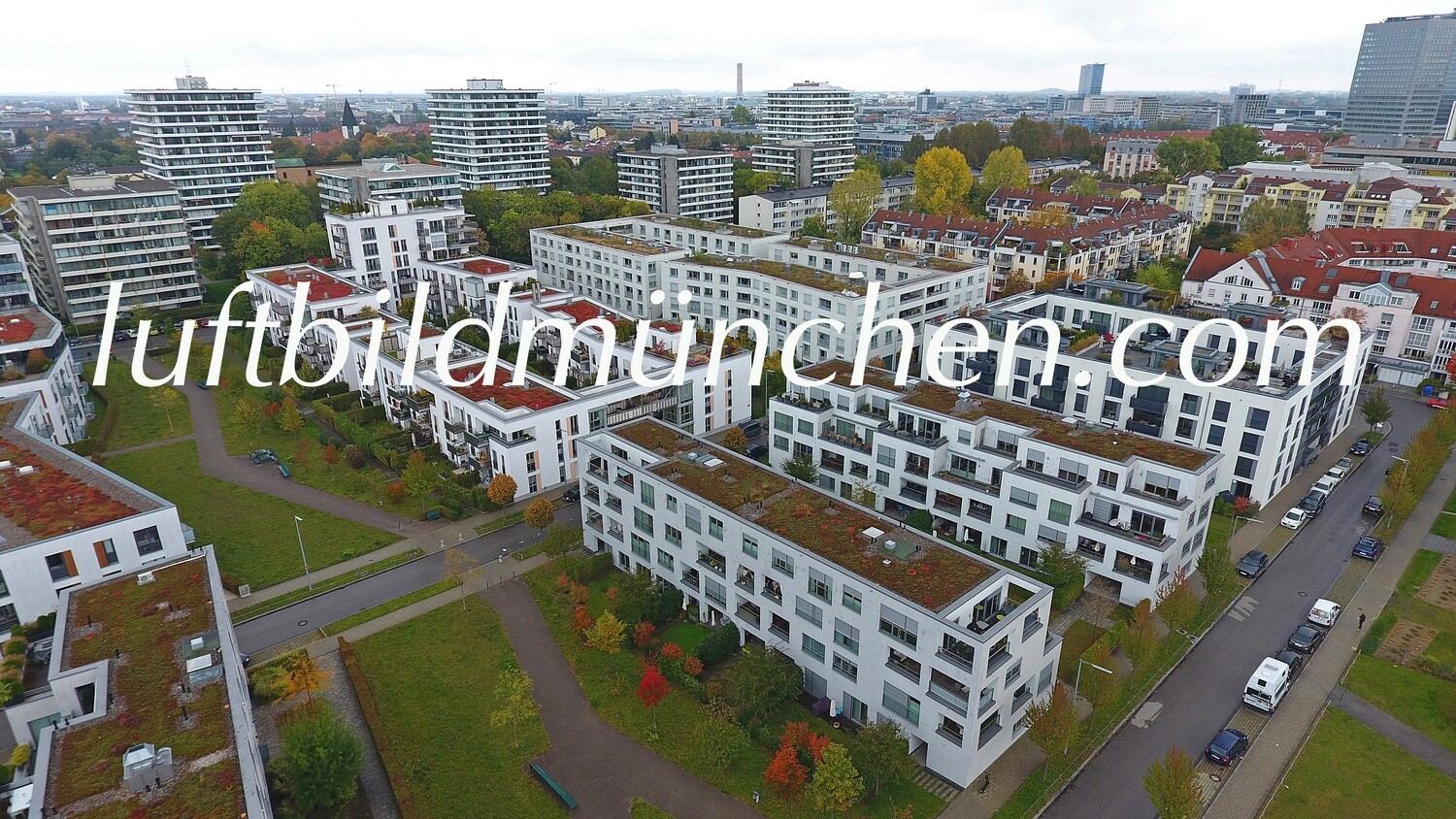 Luftbildfoto, Luftaufnahme, Luftbild, Foto mit Drohne, München, Foto von oben, Wohngebiet, Milbertshofen,Schwabing Nord, Nordschwabing, Neubau,