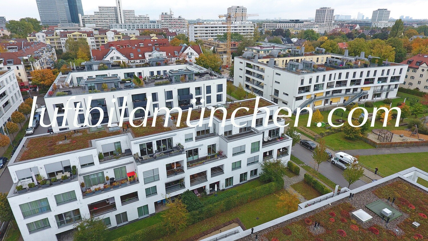 Luftbildfoto, Luftaufnahme, Luftbild, Foto mit Drohne, München, Foto von oben, Wohngebiet, Milbertshofen,Schwabing Nord, Nordschwabing, Neubau,