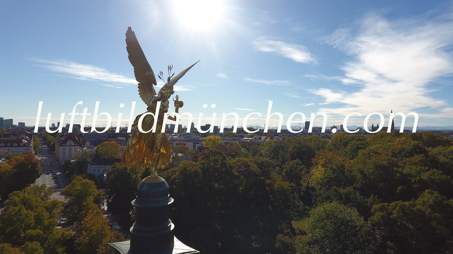 Luftbildfoto, Luftaufnahme, Luftbild, Foto mit Drohne, München, Foto von oben, Wohngebiet, Sehenswürdigkeit, Friedensengel, Bogenhausen, Prinzregentenstrasse, Lehel, Frauenkirche, Innenstadt,