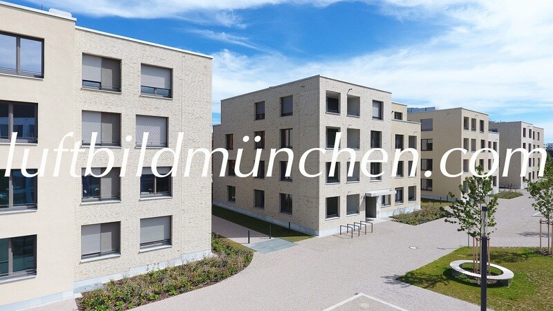 München, Oberbayern, Bayern, Pasing, Neues Pasing, Neubau, Baustelle, Luftbild, Foto von oben, Drohnenfoto, Luftaufnahme, Wohngebiet, Fassade, Neubaugebiet,