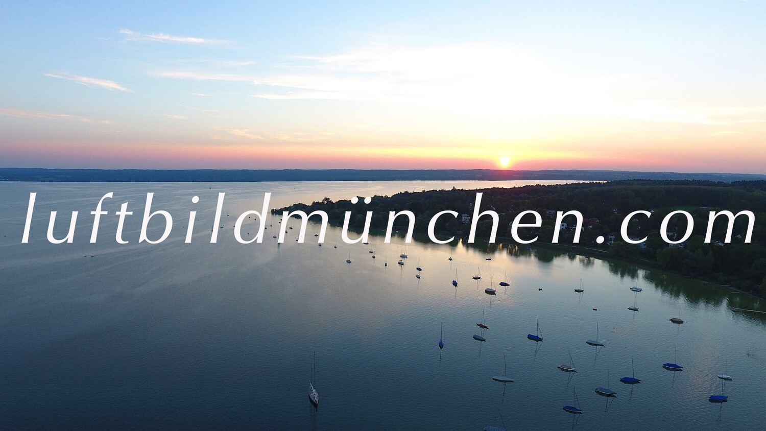 Bayern, Herrsching, Ammersee, Bucht, See, Abendstimmung, Sonnenuntergang, 5 Seen Land, Natur, von Oben, Drohnenfoto, Luftbild