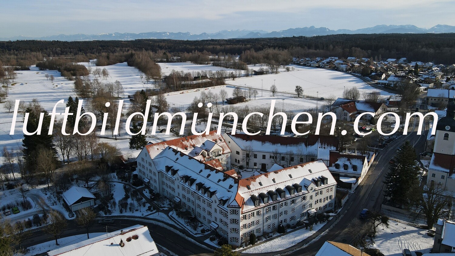 Bayern, Oberbayern, Bergblick, Alpen, Alpenkette, Schloss Egmating, Winter,